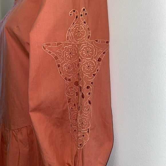 L' Artlier d Paris Boho Salmon Dress with lots of detail Size Small - Picture 2 of 7